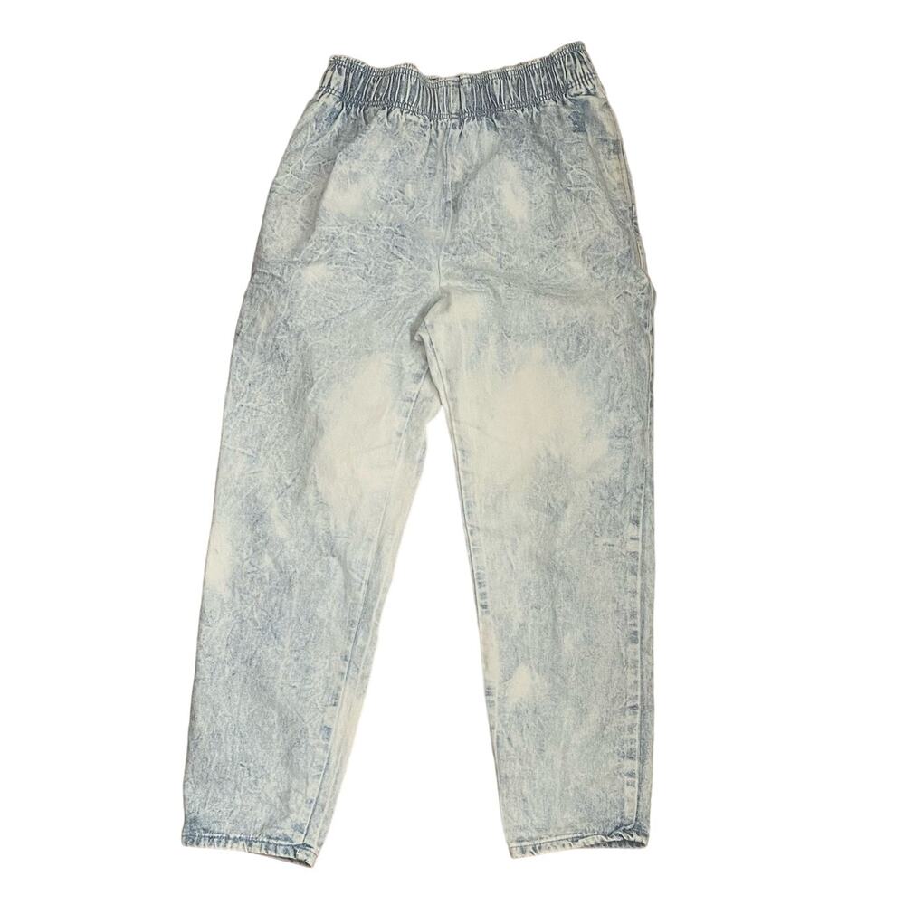 1980s 90s Gitano Acid Wash Jeans Retro Baggy Light Blue Denim Vintage Size 16